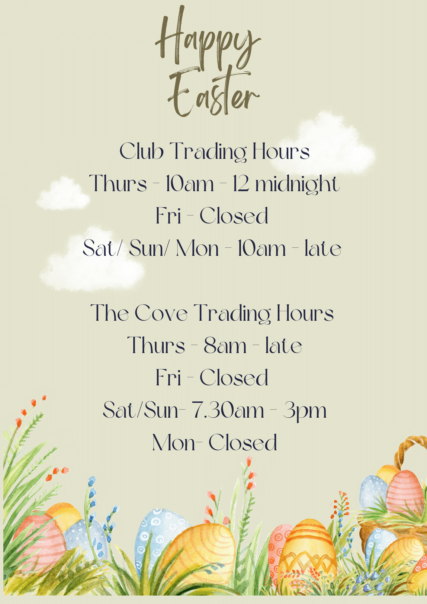 Easter Open Hours (flyer (a4))