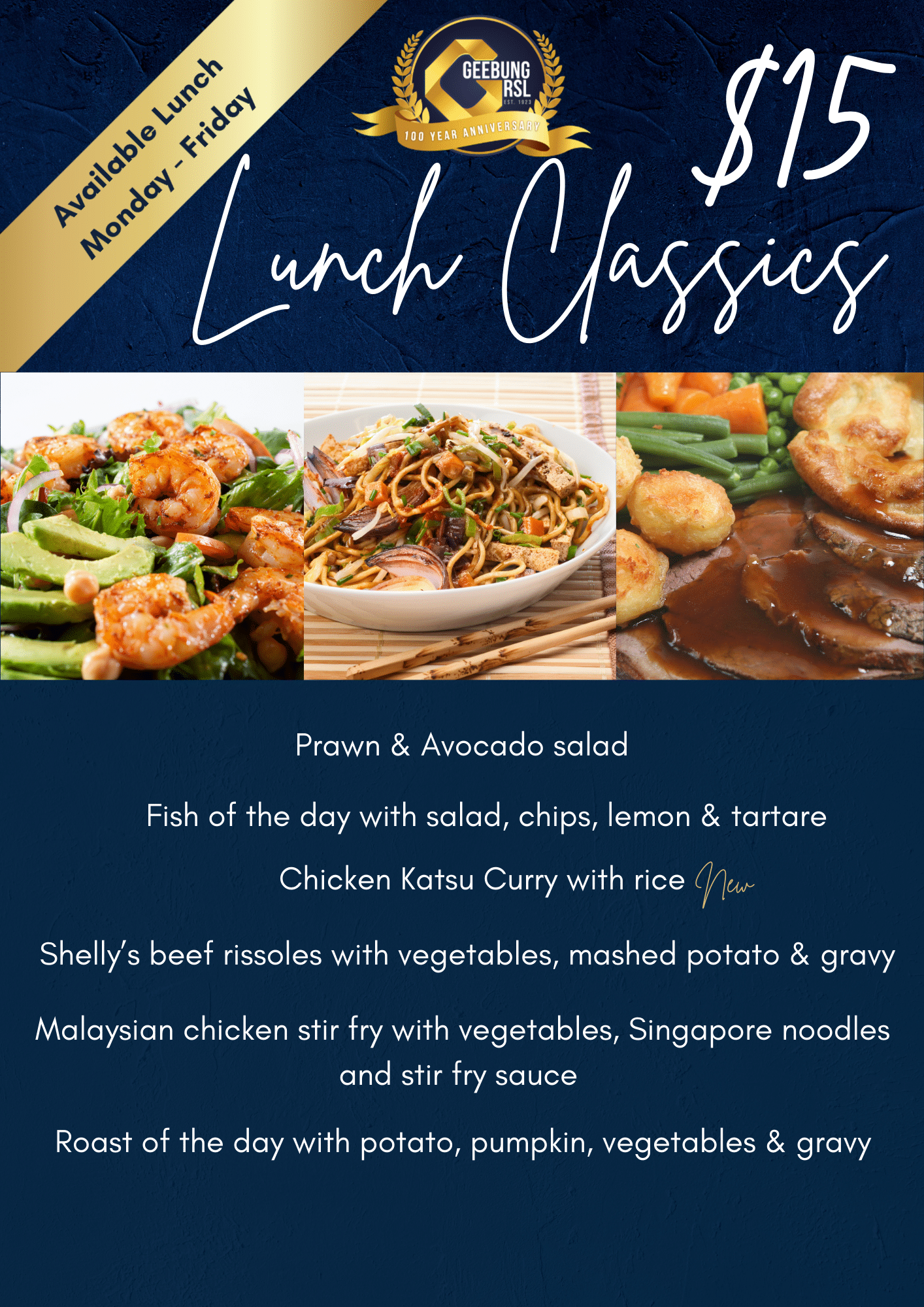 March 2026 $15 Lunch Classics