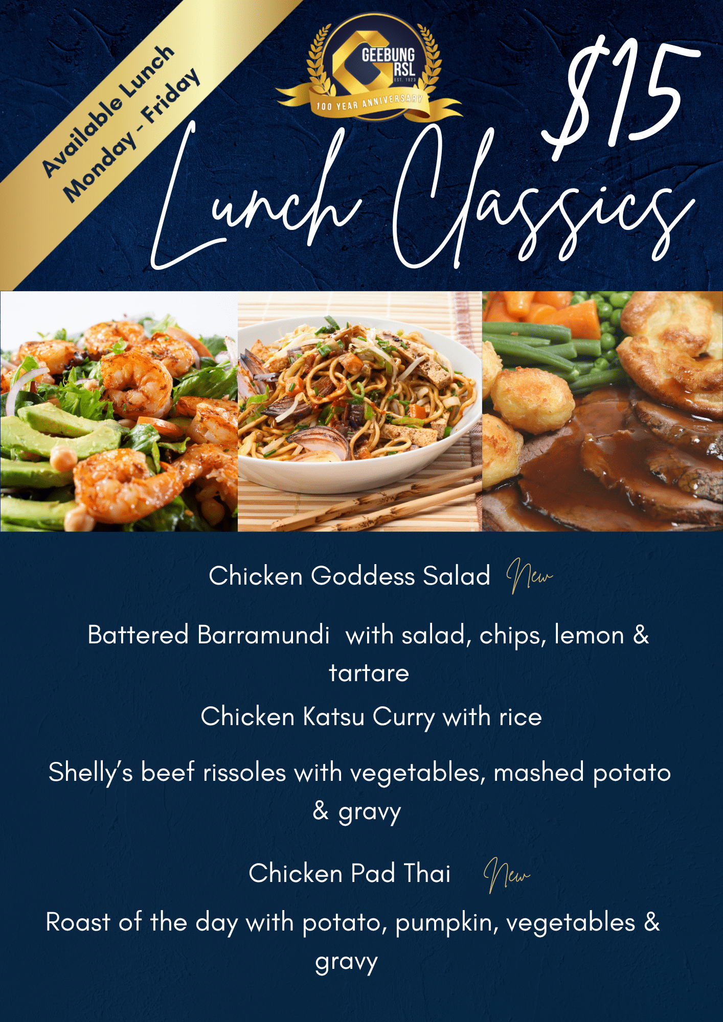 May 2026 $15 Lunch Classics