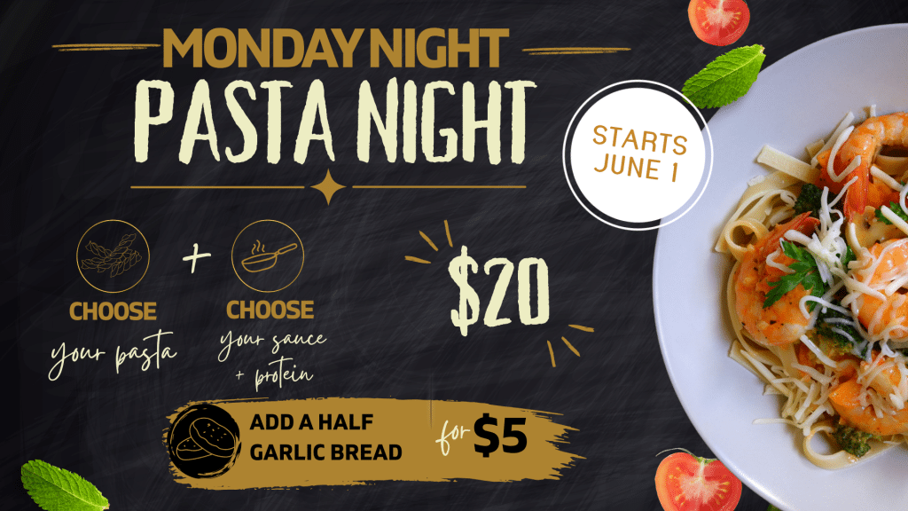 Starts June Monday Night Pasta Night June 2026 (presentation)